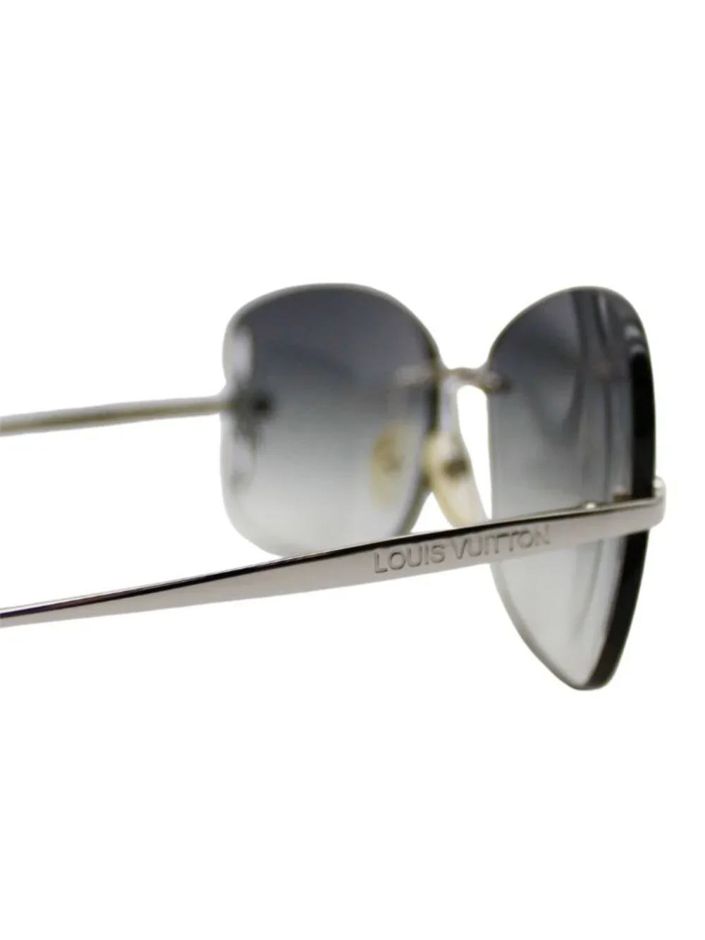 Louis Vuitton Sunglasses Metal Acetate Lily Teardrop Gray Adults Eyewear